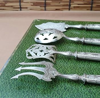 Amazon | 銀製 フランス デザート用 カトラリー4本セット 1900年初頭