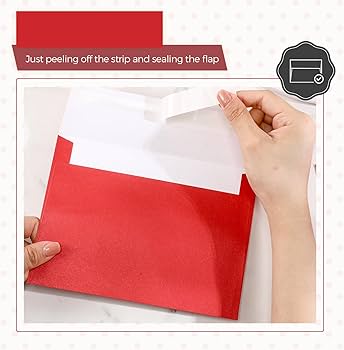 Amazon | A4 赤封筒 100枚パック 印刷可能 4.25 x 6.25インチ 印刷可能