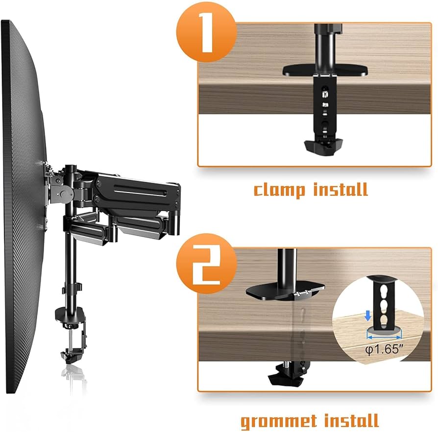 Amazon.co.jp: Pholiten 三画面モニターアーム PC モニター アーム