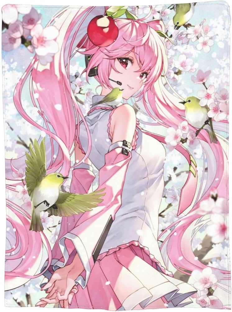 Amazon｜毛布 ブランケット ひざ掛け Vocaloid 初音ミク ピンク髪 美