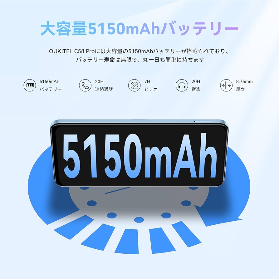 Amazon | OUKITEL C58 Pro SIMフリー スマホ 本体 24GB RAM+256GB ROM