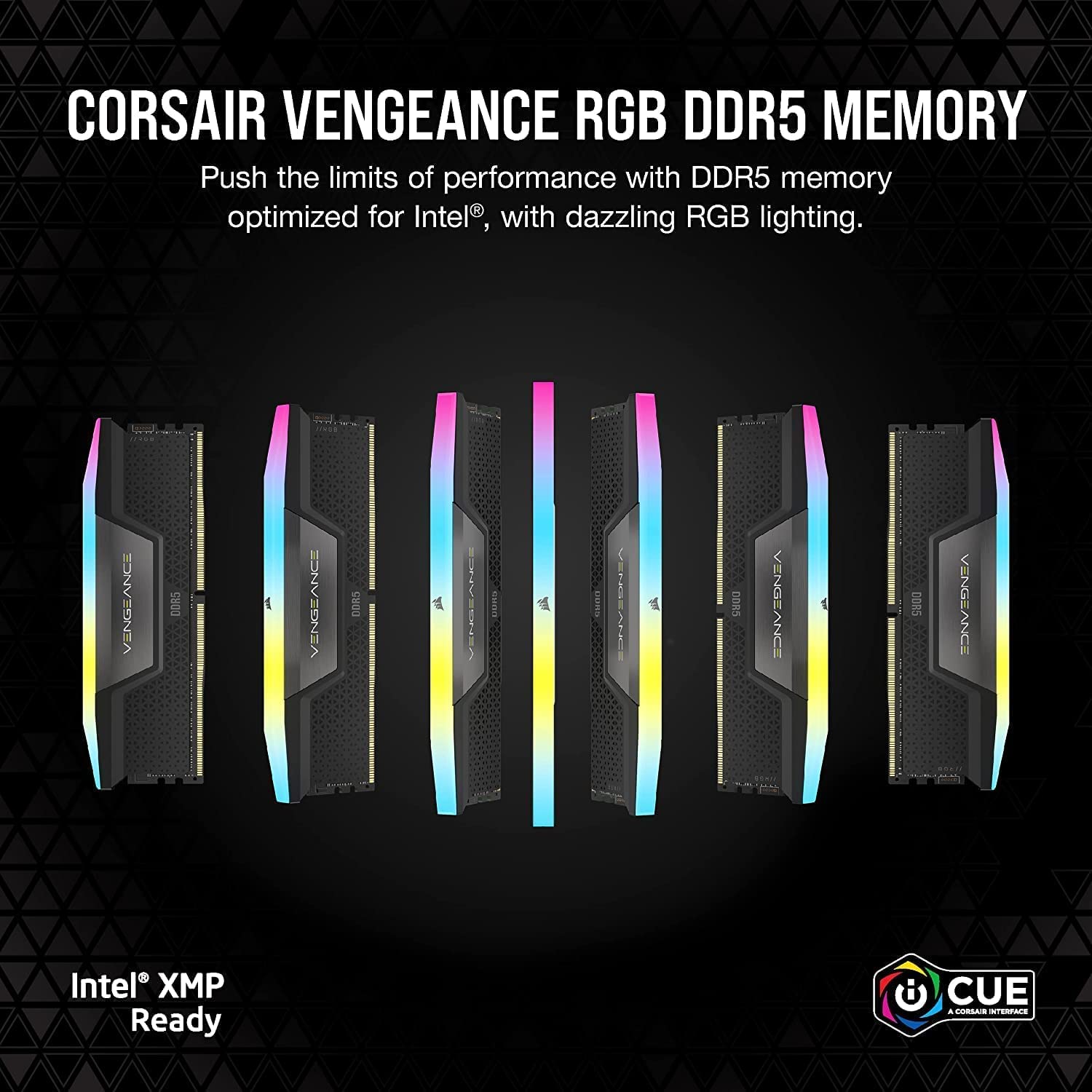 CORSAIR Memória de computador VENGEANCE RGB DDR5 RAM 32GB (2x16GB