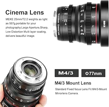 Amazon.com : Meike 25mm T2.2 Manual Focus Prime Mini Cinema Lens