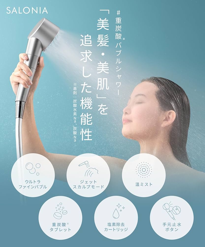 Amazon.co.jp: SALONIA Salonia Showerhead Fine Bubble Clear Micro