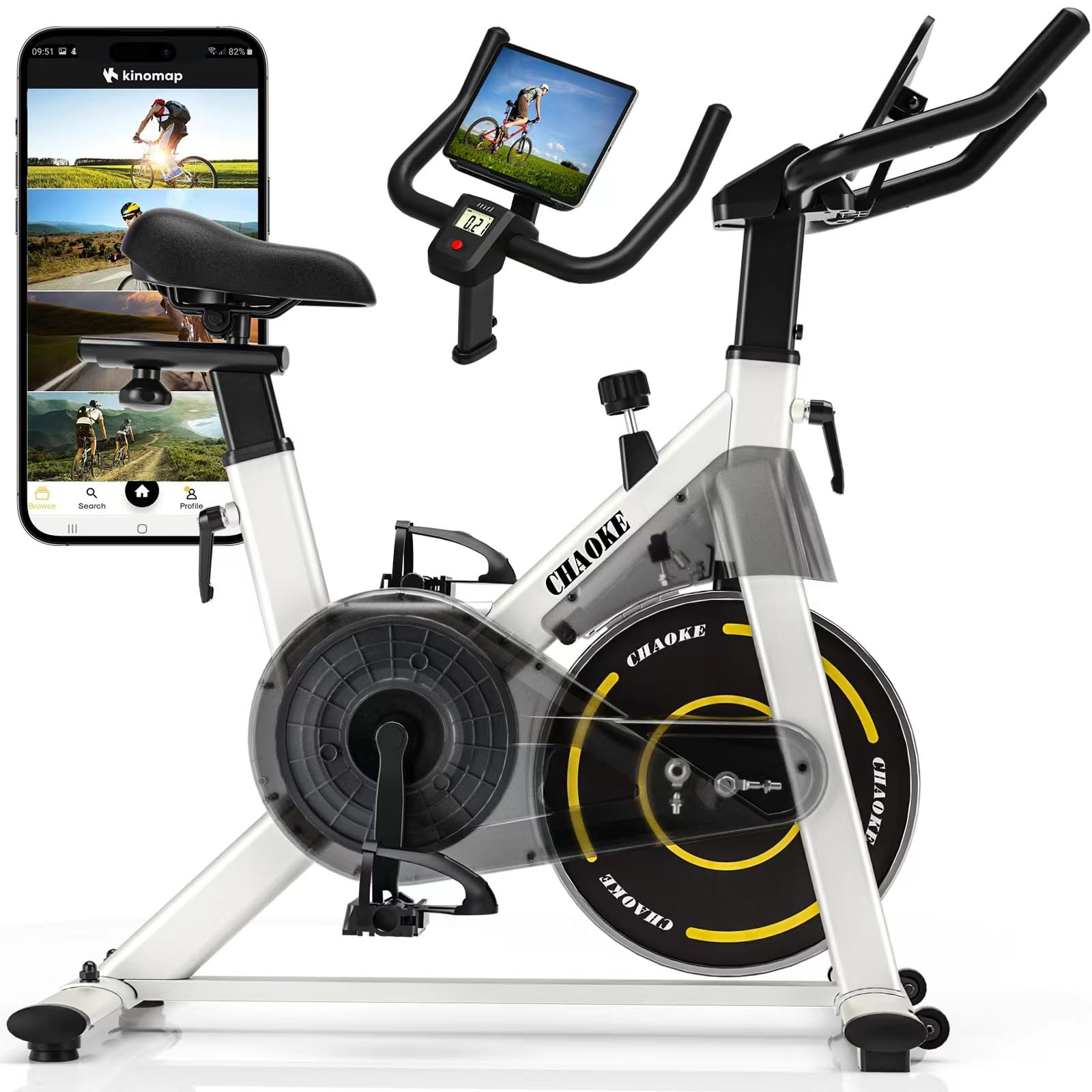 Amazon.co.jp: CHAOKE スピンバイク エアロバイク【ZWIFT連動/極静音/5