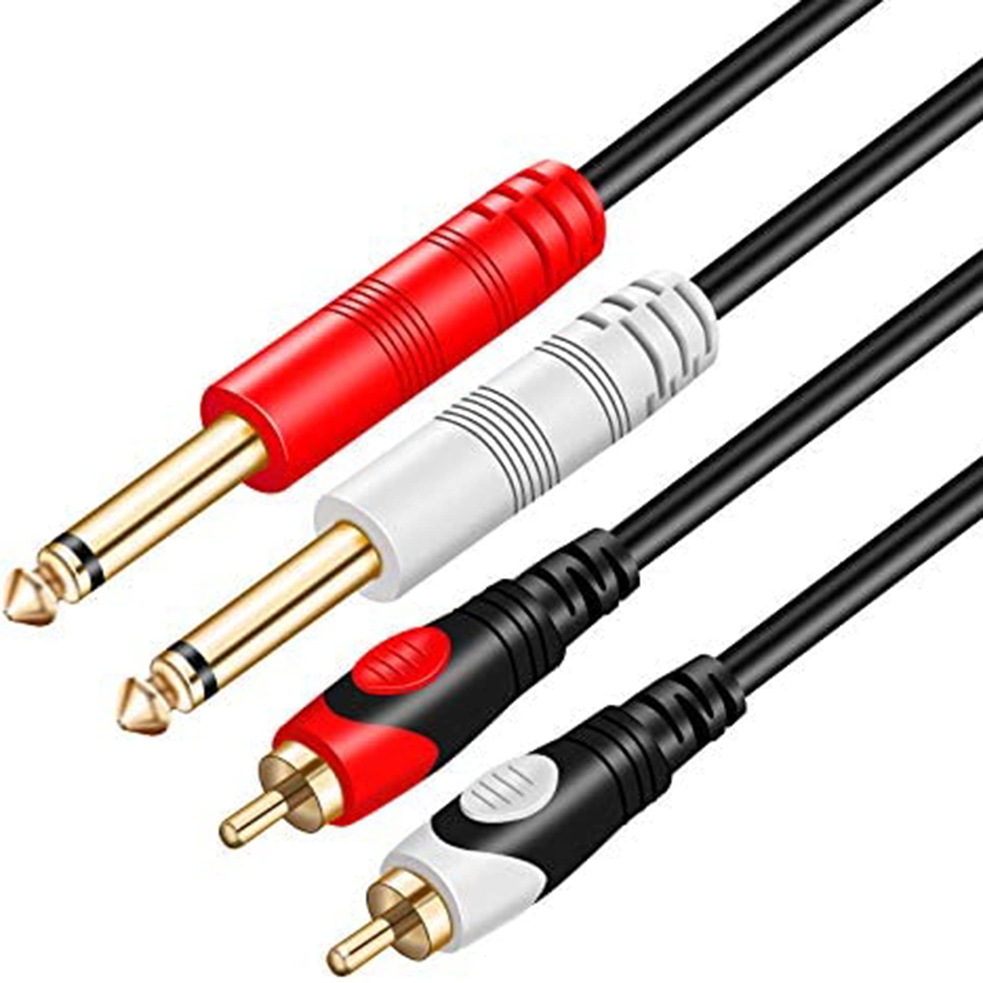 Amazon.com: Tan QY RCA to 1/4 Cable 10Ft,Dual 1/4 inch 2 x 6.35mm