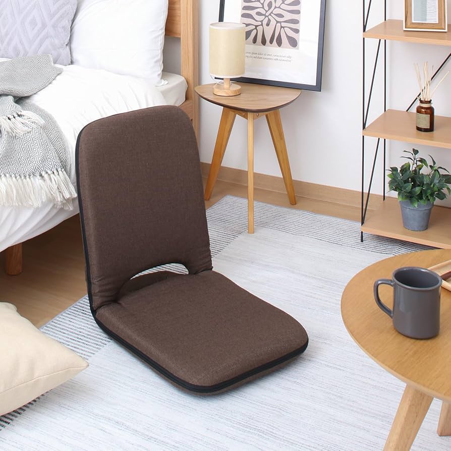 Amazon.co.jp: 不二貿易 折りたたみ式座椅子 BR幅41×奥行56×高さ7cm