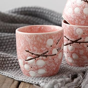 Amazon.co.jp: ぐい呑み お猪口 梅の花 陶器製 おちょこ とっくり お