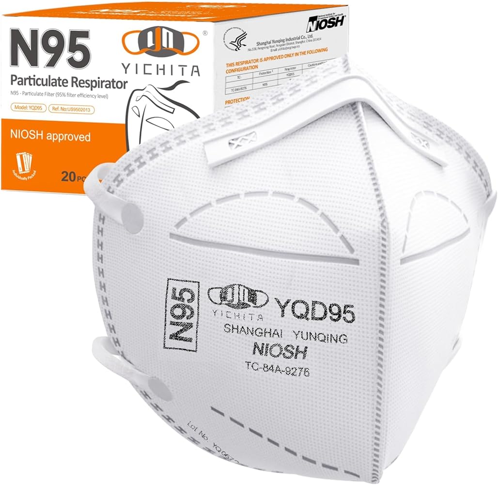 Amazon.co.jp: [YQ YICHITA] 医療用N95マスク 個包装 20枚入 折畳式 頭