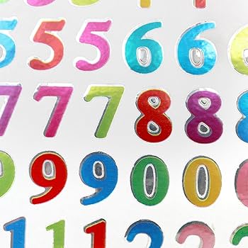 Amazon.co.jp: 数字シール ミックス カラフル ナンバー 1シート66枚×10