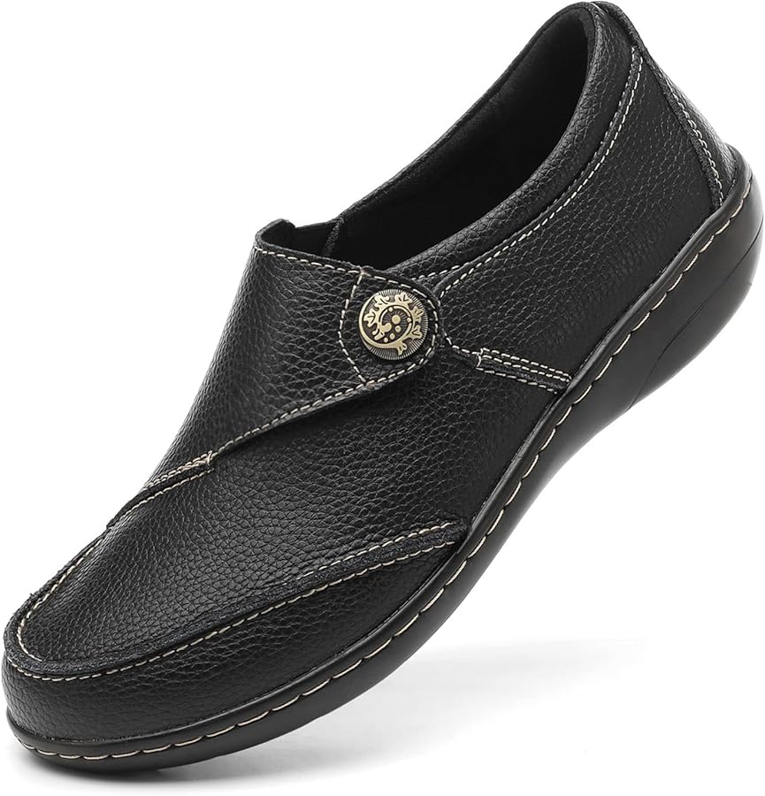 Amazon.com | TERRIKAT Women's Classic Casual Black Leather Loafers