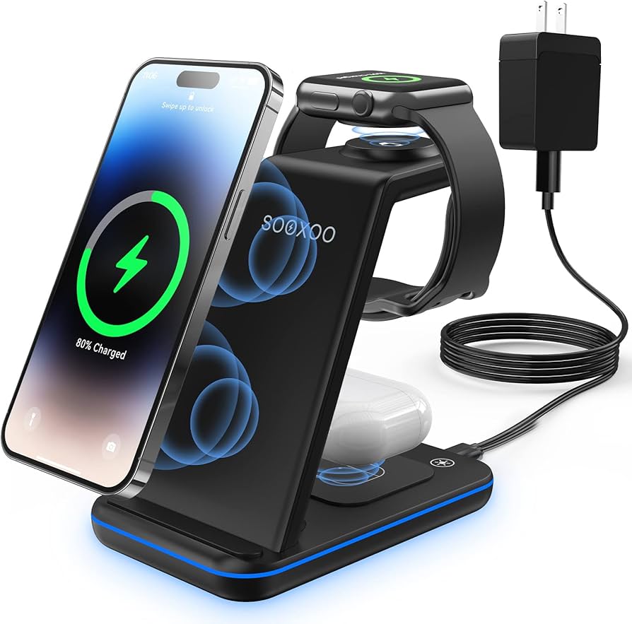 Amazon.co.jp: ワイヤレス充電器 apple watch 充電器 3in1 18W急速充電