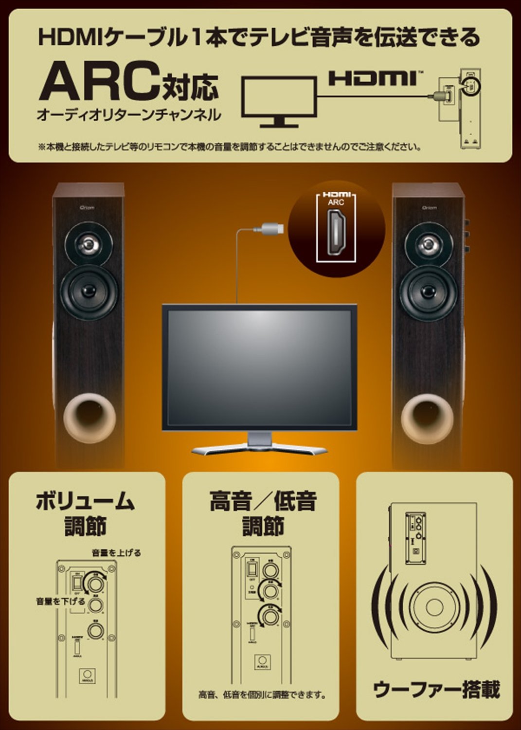 Amazon.co.jp: 山善(YAMAZEN) キュリオム ダブルスピーカー タワー型