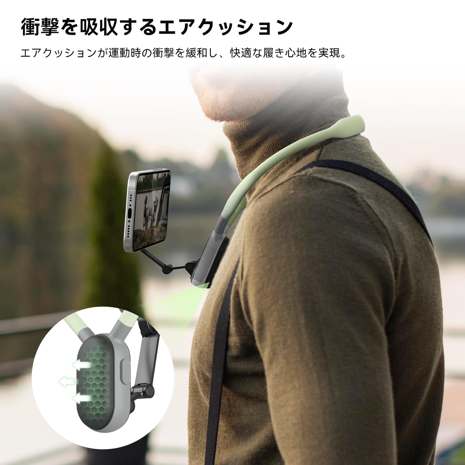 TELESIN スマートフォンマグネットネックホルダー HNM-001-B Amazon.co