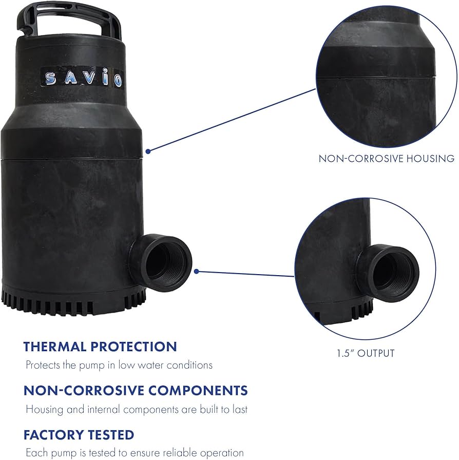 Amazon.com: Savio Water Master Clear 3960 GPH Submersible Pond