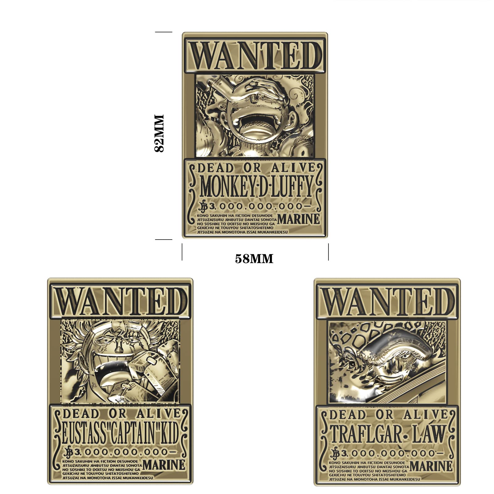 Amazon.co.jp: SxE ワンピース 金属製 手配書 3点セット ニカルフィ