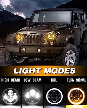 Amazon | 7インチ ledヘッドライト jkラングラーヘッドライト Hi/Lo