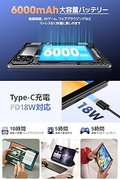 Amazon.co.jp: タブレット 10インチ 【Android 15 AI最適化OS フイルム