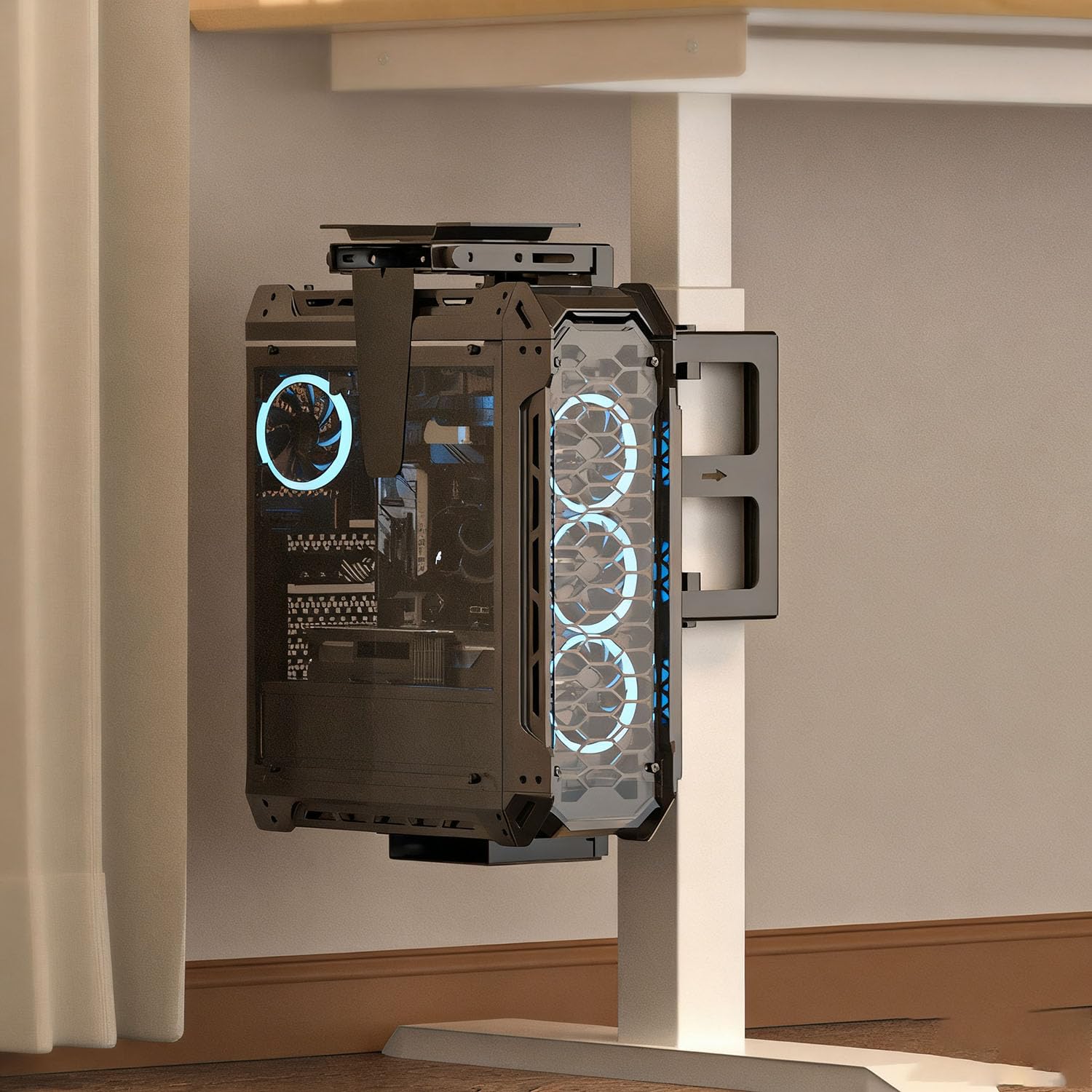 Amazon | デスクトップPC吊り下げブラケット 冷延鋼製・耐荷重30kg