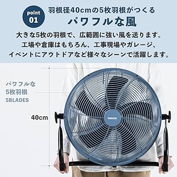 Amazon | 山善 ELEIN 業務用扇風機 扇風機 工場扇 2WAY電源 (USB Type