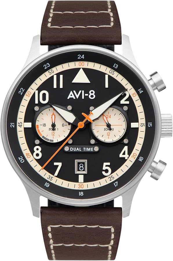 Amazon.com: AVI-8 Hawker Hurricane Men's Pilot Watch – Dual Time