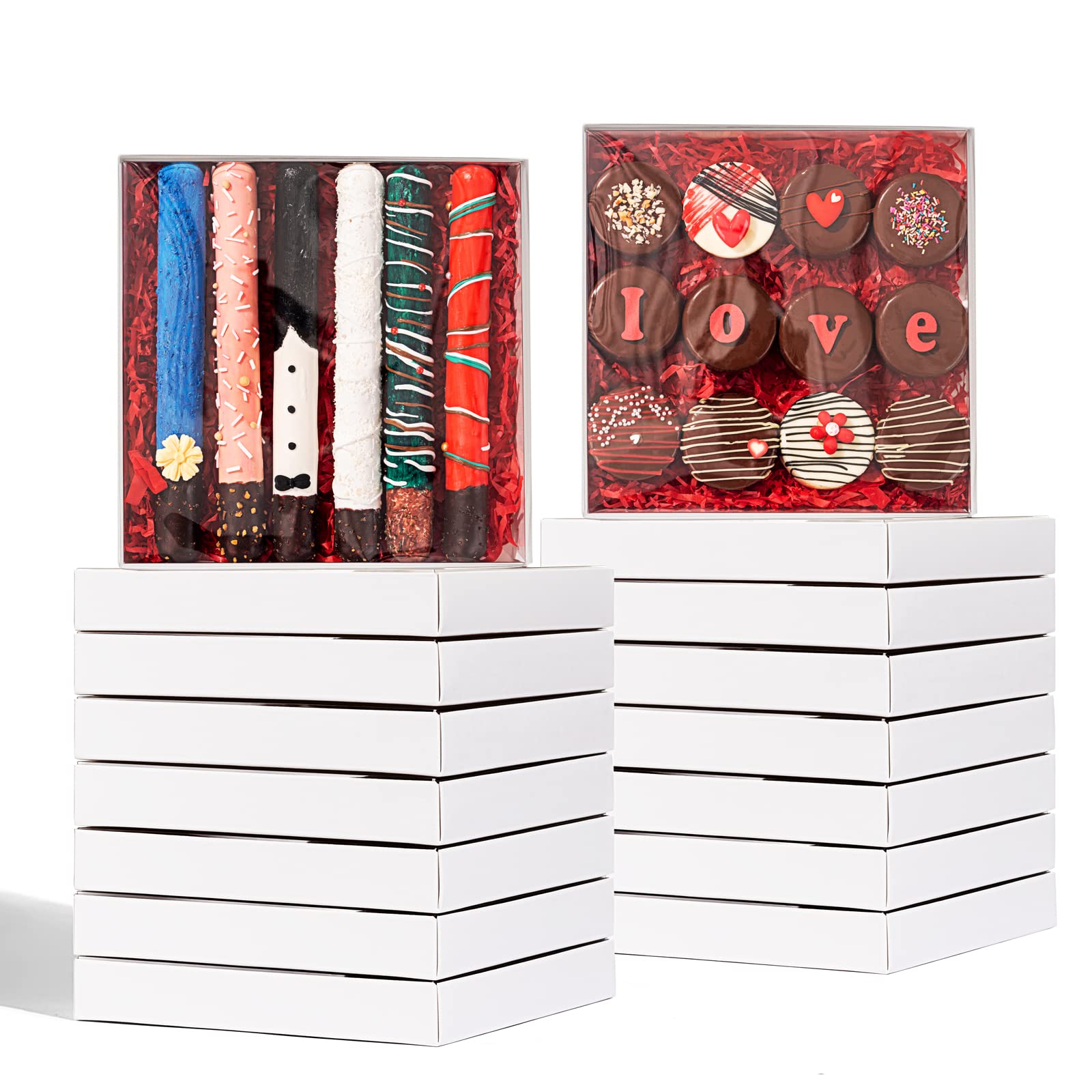 Amazon.com: RomanticBaking 24Pack 8x8x1½ Inch Cookies Boxes with