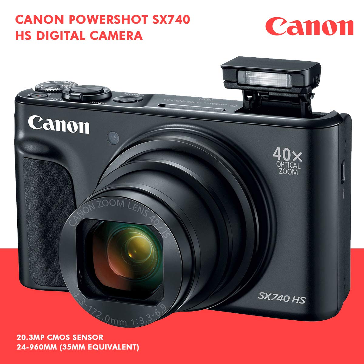 Amazon | キャノン PowerShot SX740 HS デジタルカメラ (ブラック