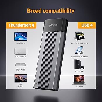 Amazon.com: iDsonix 40Gbps M.2 NVMe SSD Enclosure for Thunderbolt
