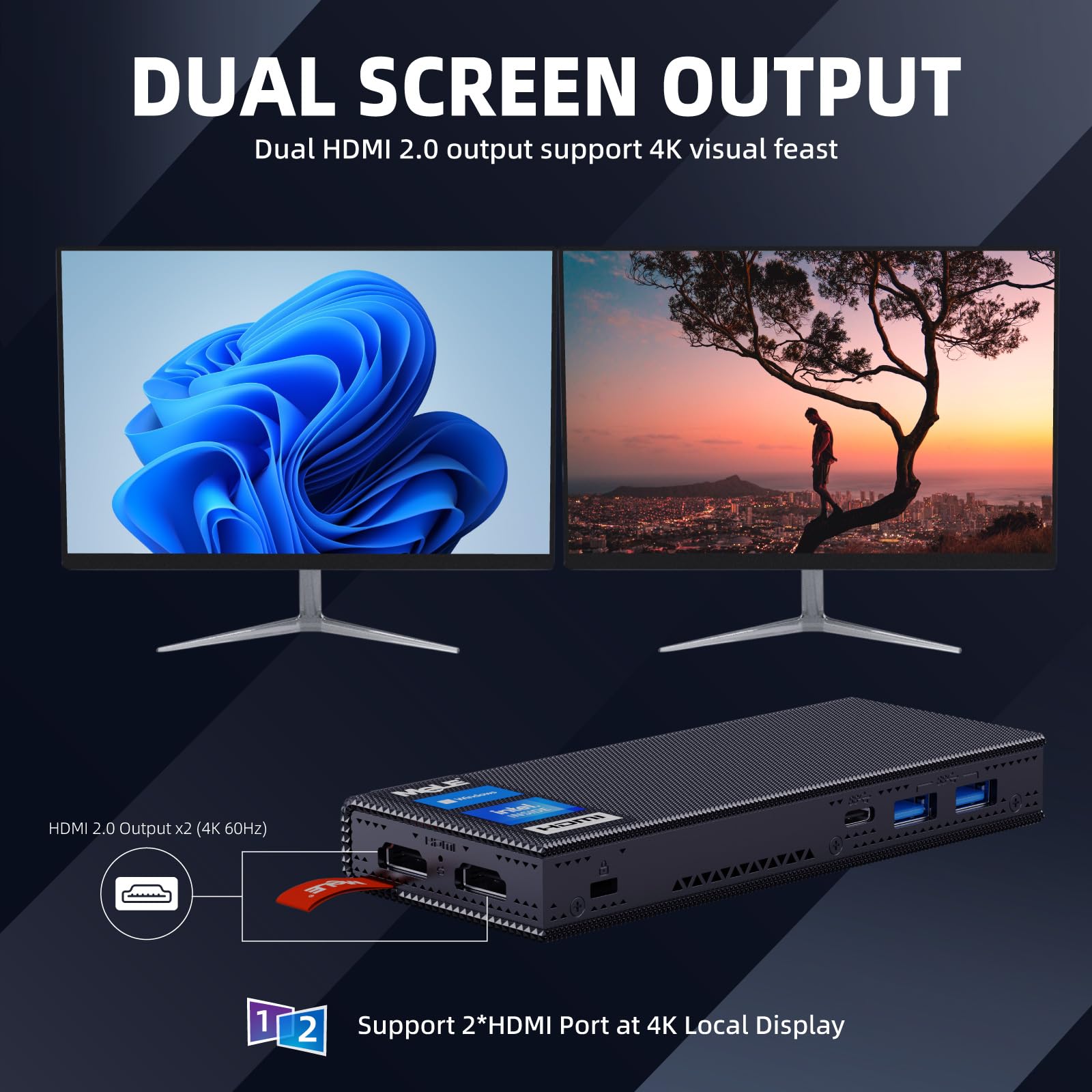 MeLE Mini PC, PCG02 Pro Fanless Mini Computer Windows 11 Pro