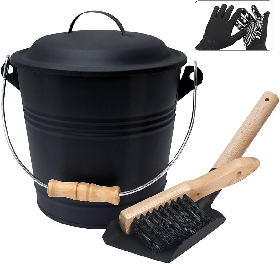 Amazon.com: BRIAN & DANY Mini Ash Bucket with Lid and Shovel, 1.3