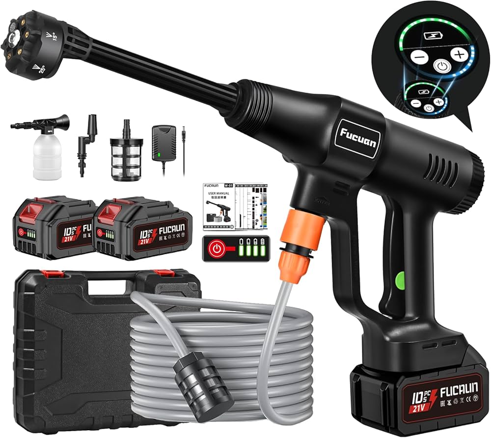 Amazon | 高圧洗浄機 コードレス 充電式 【新登場強化版・バッテリー2