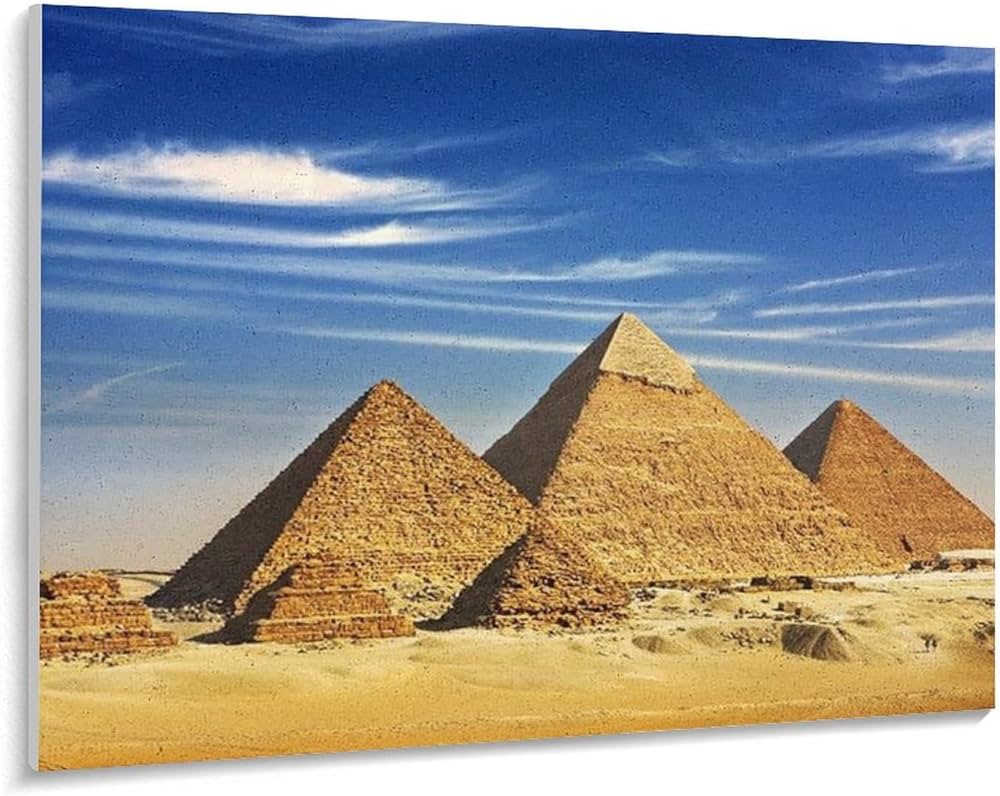 Amazon | 砂漠にある古代エジプトのピラミッド 数字油絵 古い世界の