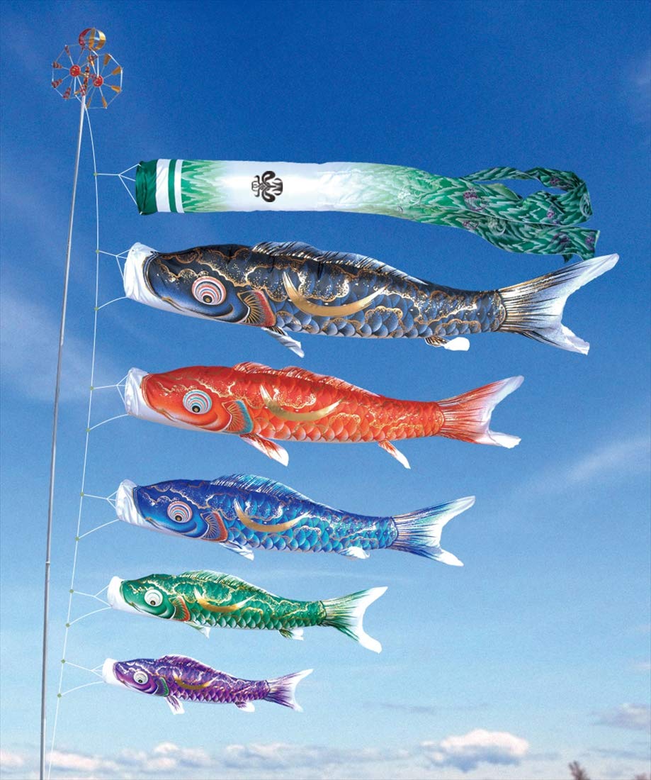 Amazon | 徳永こいのぼり 豪 2m 鯉3匹 プレミアムベランダスタンド