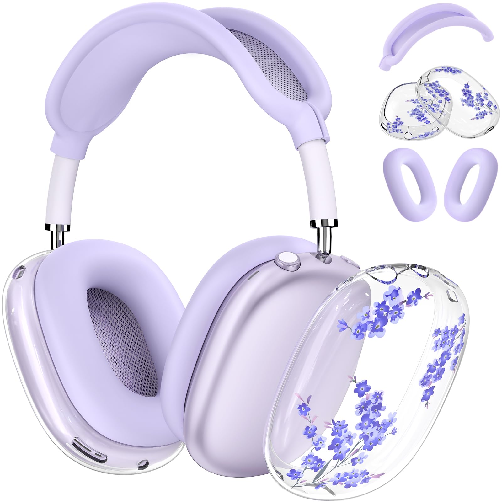 Amazon.com: Silicone Cases for AirPods Max Headphones,Clear Flower