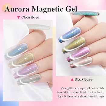 Amazon.com : MIZHSE Cat Eye Gel Nail Polish, Auroras Magnetic Gel