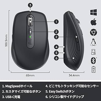Amazon.co.jp: ロジクール MX ANYWHERE 3 ワイヤレス モバイルマウス