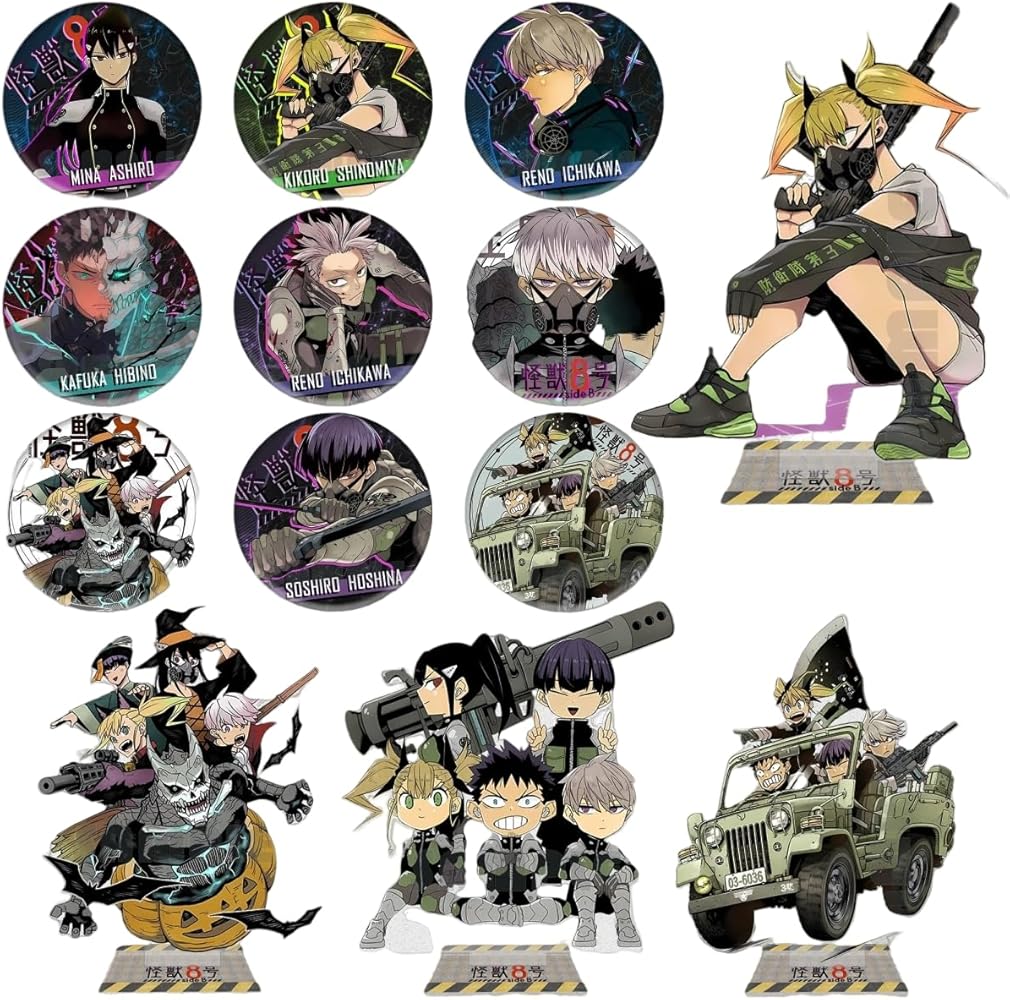 Amazon.co.jp: TAMUE 怪獣8号 アクリルスタンド バッジ セット 福袋