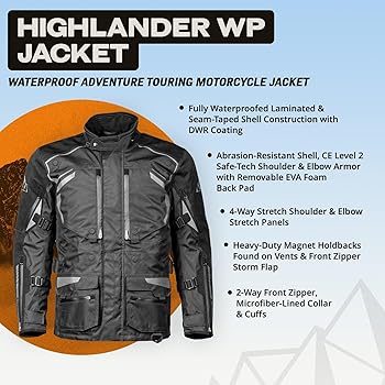 Amazon.com: Tourmaster Highlander Waterproof Motorcycle Jacket