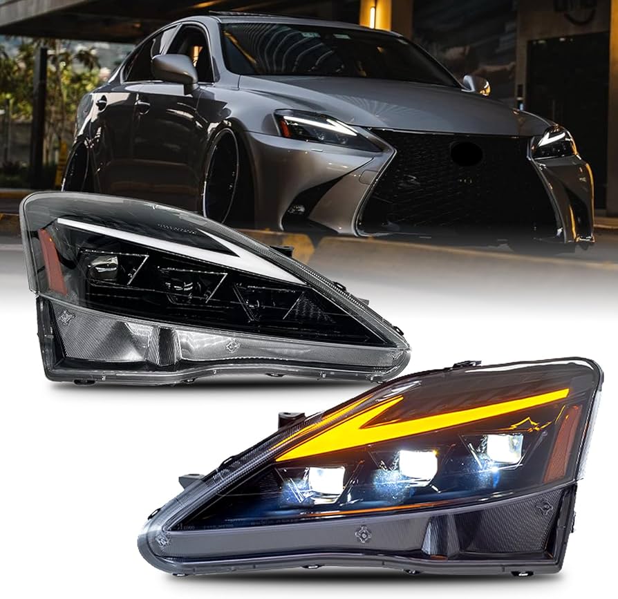 Amazon | HCMOTIONZ レクサス IS ヘッドライト三眼LED 左右セット