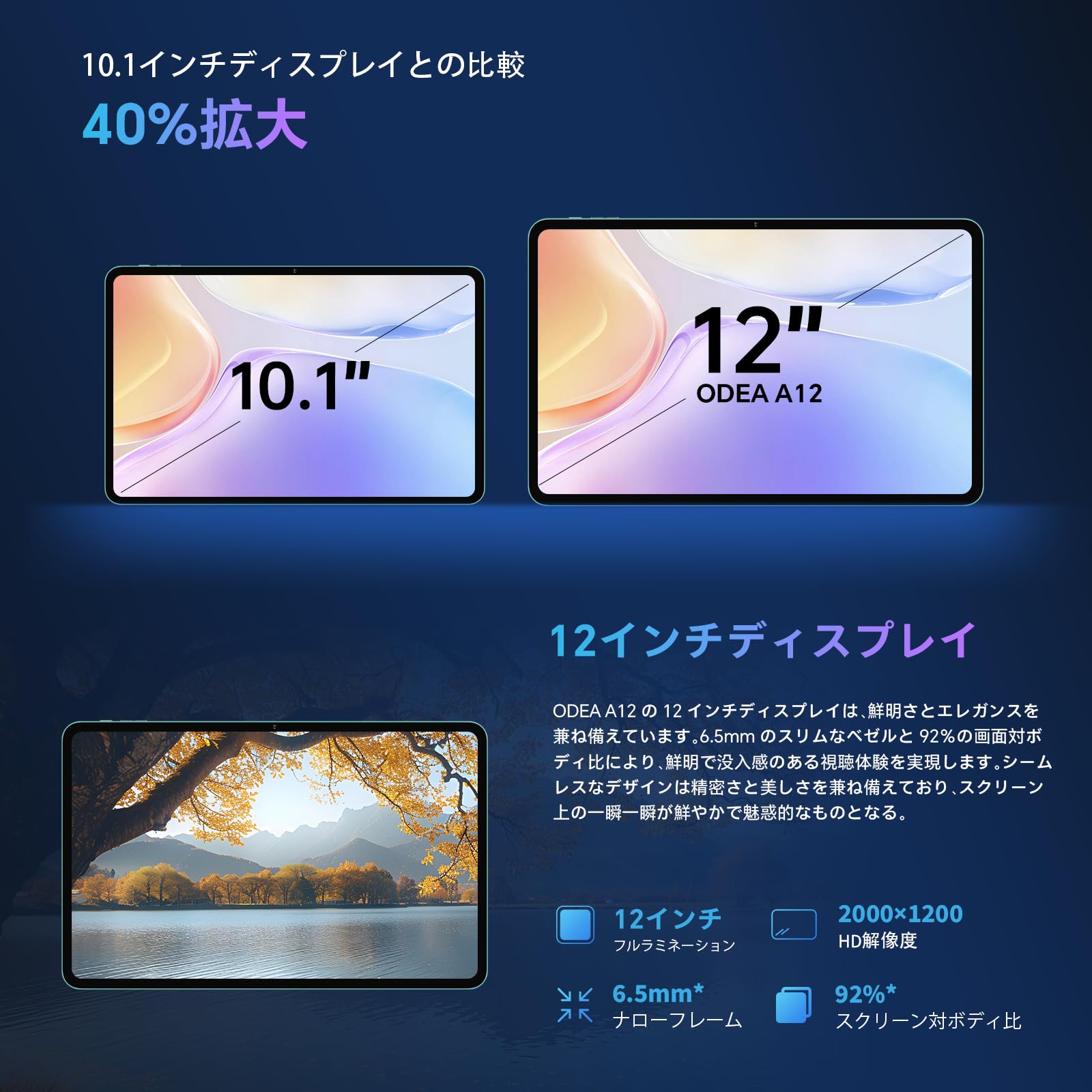 Amazon.co.jp: 【タブレット 12インチ Android 15】2K 大画面