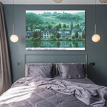 Amazon.co.jp: モーゼルのぶどう畑と、笑顔になる水辺 笹倉鉄平 絵画