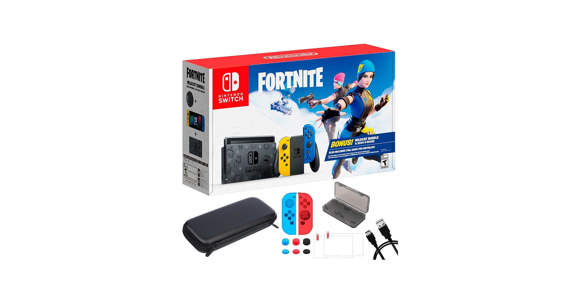 Amazon.com: Nintendo Switch Fort nite Wildcat Edition with Yellow