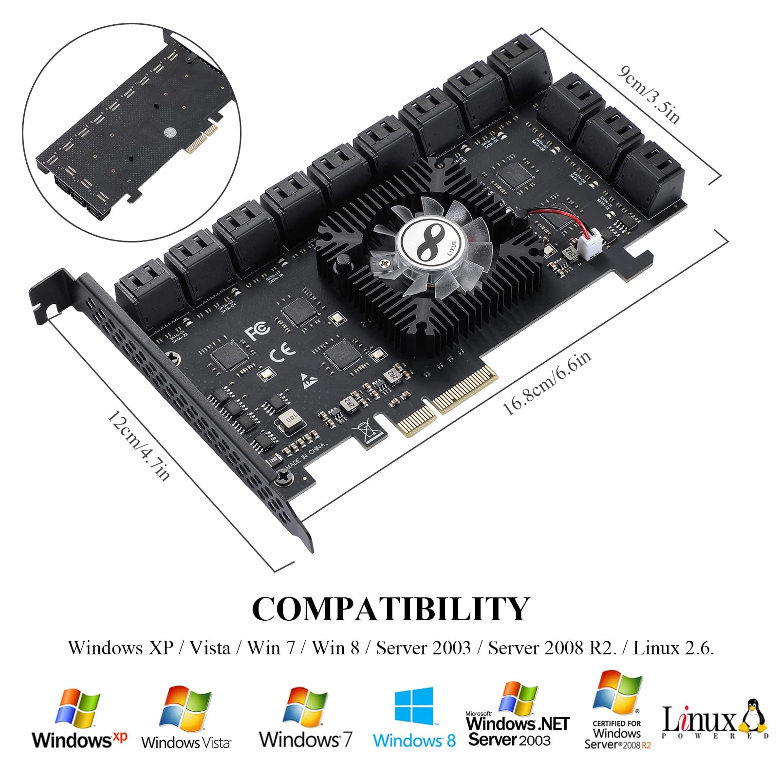 Amazon.com: Mzhou 24-Port SATA III PCIe Expansion Card (ASM1064*6+