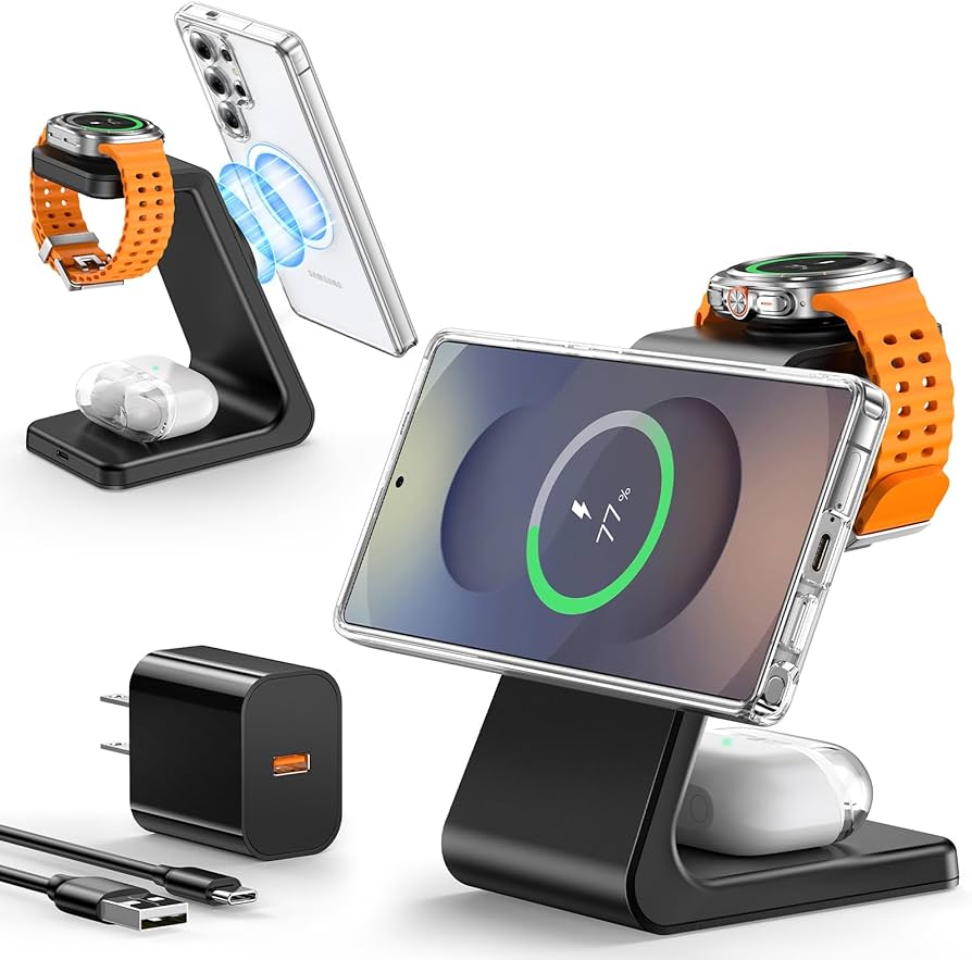 Amazon.co.jp: Meifigno Samsung対応 マグネット式 3 in 1 ワイヤレス