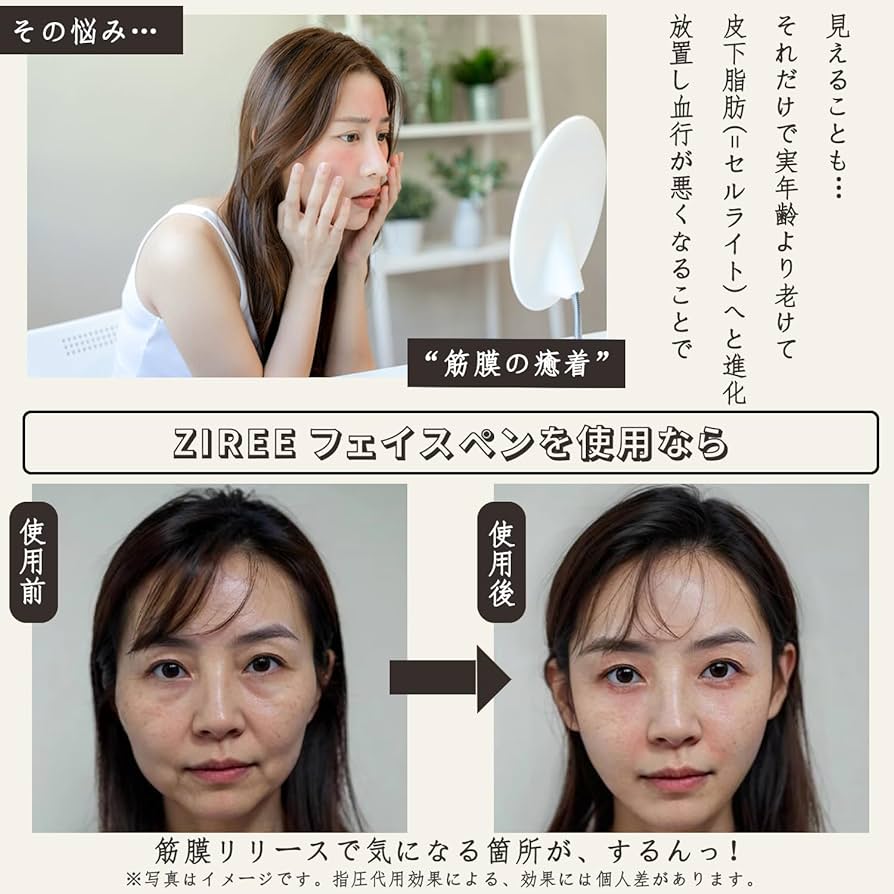 Amazon.co.jp: ZIREE フェイス ツボ押し棒 バネ式 美顔器 コリほぐし