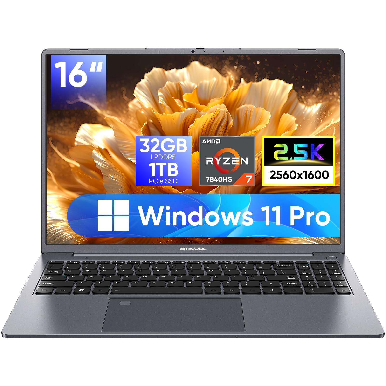 Amazon.co.jp: BiTECOOLノートパソコン 16インチ大画面 Ryzen7 7840HS