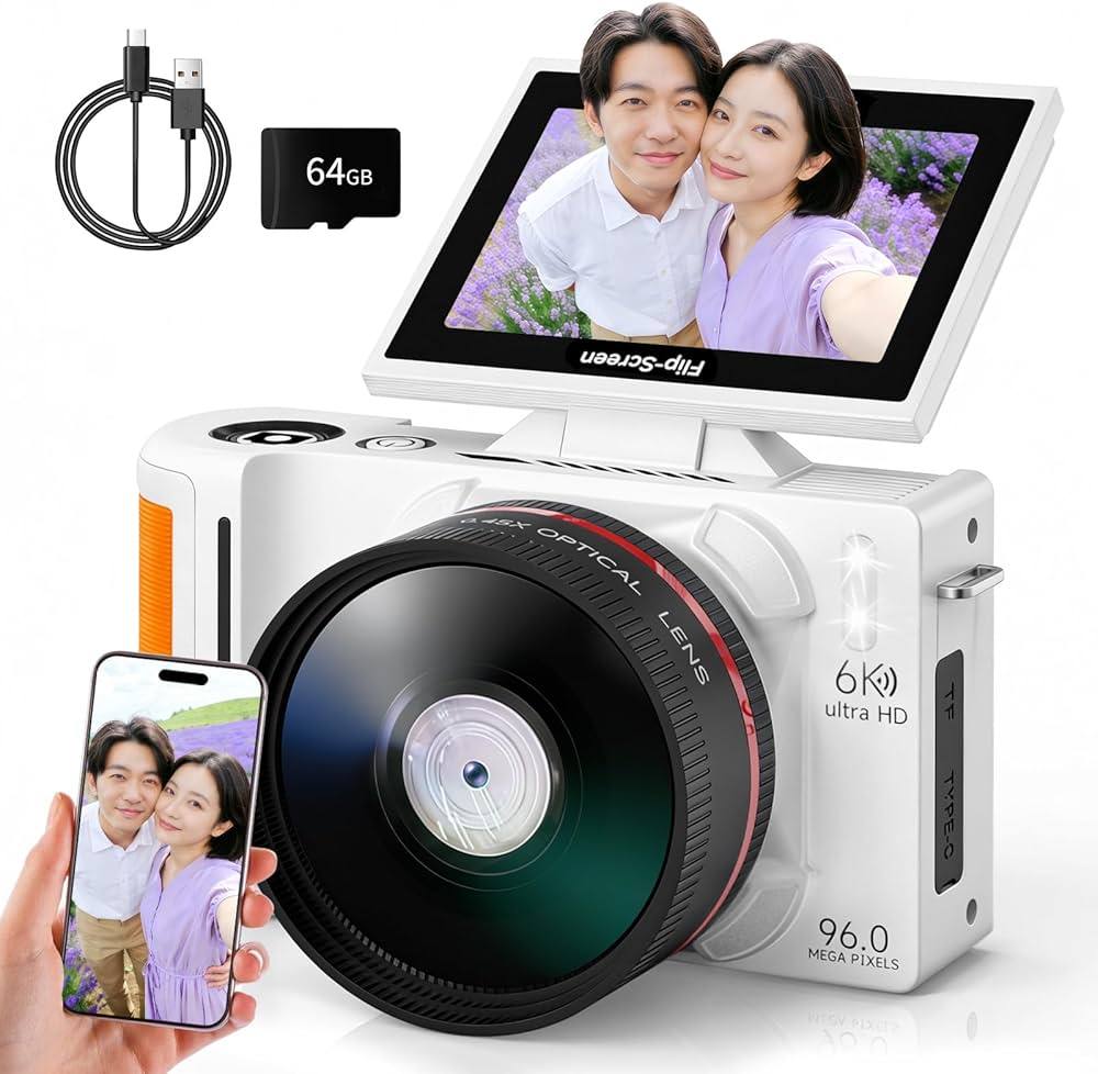 Amazon | Udoric デジカメ 6K 9600万画素 Wi-Fi機能 デジタルカメラ 18