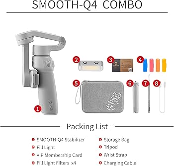Amazon.com: ZHIYUN Smooth Q4 Combo Gimbal Stabilizer, 3-Axis