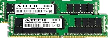 A-Tech 64GB Kit (2x32GB) DDR4 2400MHz PC4-19200 ECC RDIMM 2Rx4
