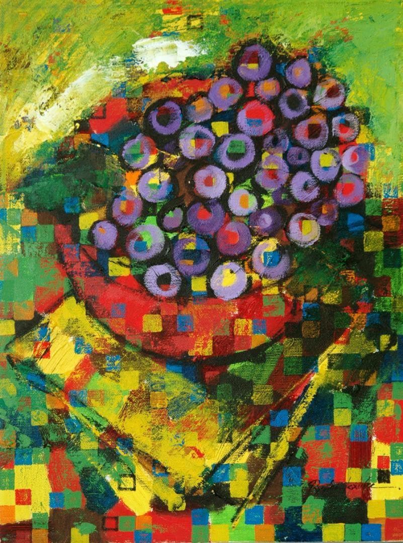 油絵 菅家令子絵 絵画インテリア額付(青緑＋金色の枠)F4-072719猫